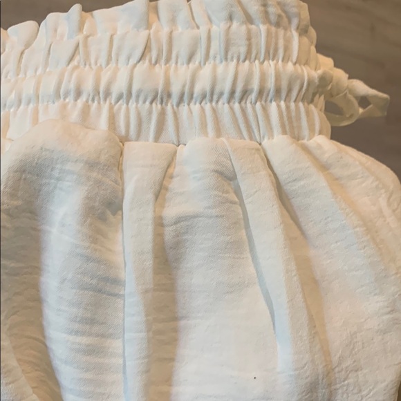 Cream Elastic Waist Track Pants with Cuffed Ankles - Picture 4 of 4